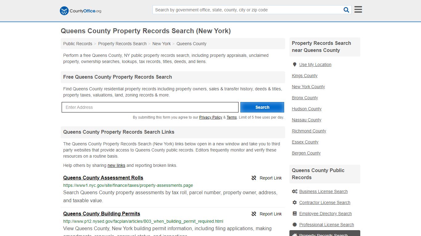 Property Records Search - Queens County, NY (Assessments ...